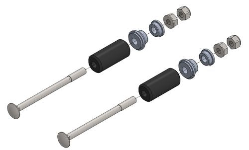 REAR BUMPER FASTENING KIT - BLACK ANODIZED