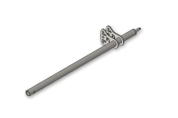 STEERING COLUMN 490MM WITH 2 BRACKETS RACING 2025 DEPT - CHROMED